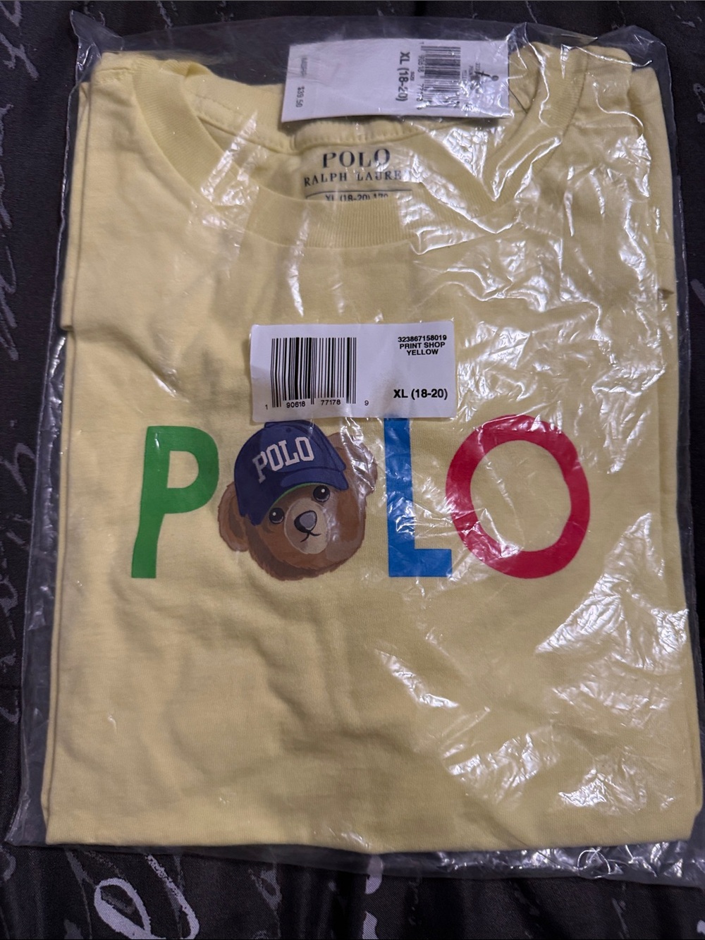 Polo by Ralph Lauren Yellow Kids Bear Logo Tee